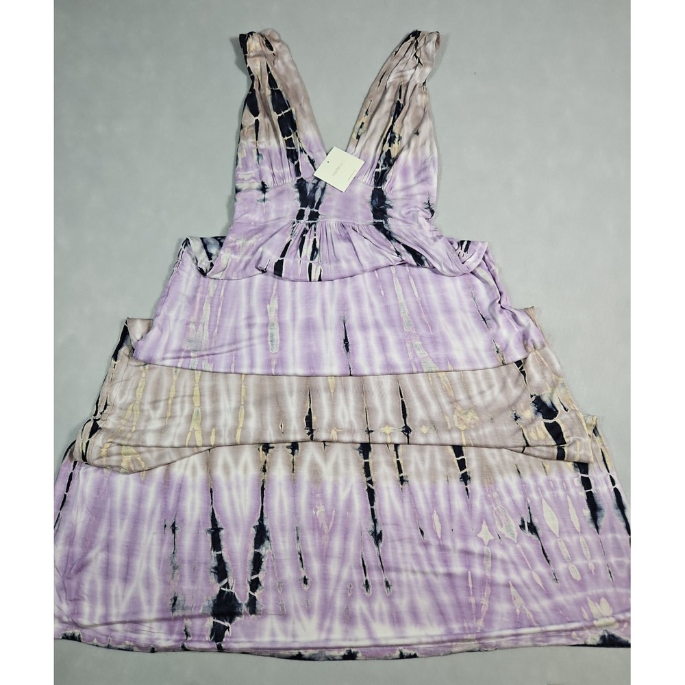 Fraiche By J‎ Womens Purple Tie Dye Sleeveless Maxi Dress Size Small NWT